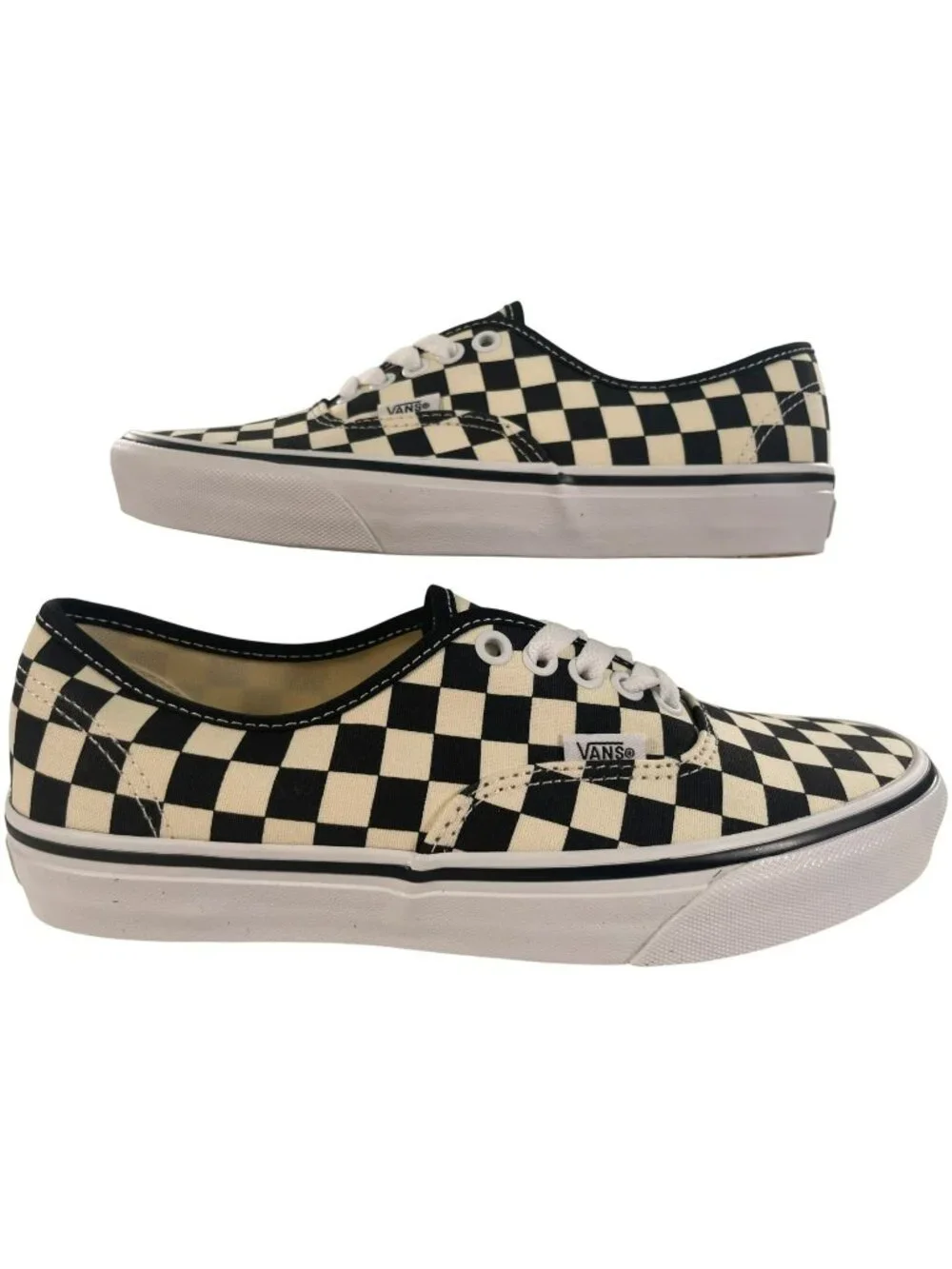 Vans Authentic Primary Check Black/White Canvas Shoes Sz Men’s 7/Women’s 8.5 NEW - Picture 1 of 11
